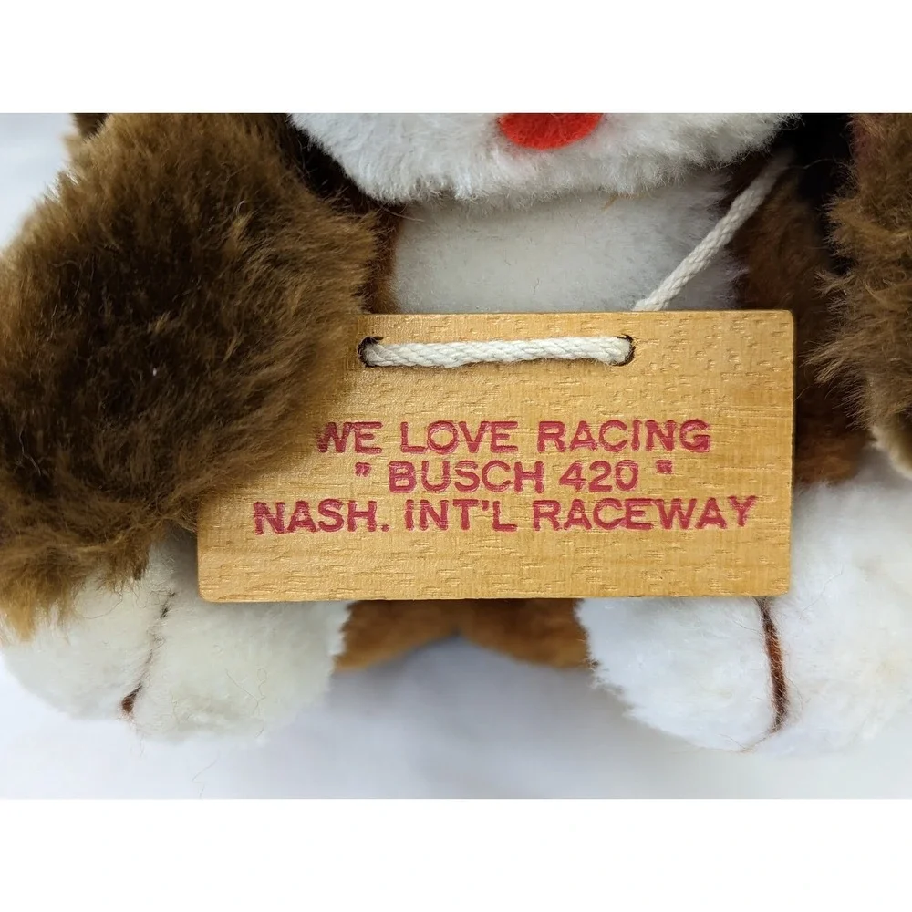 Russ Baxter Dog Plush‎ Busch 420 Raceway Sign 7 Inch Stuffed Animal Toy